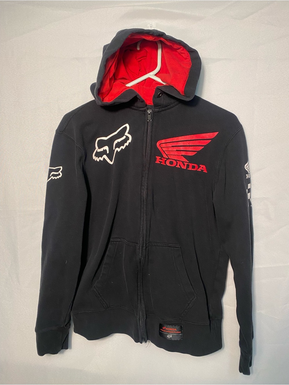 Fox Honda Men’s Black & Red Zip-Up Hoodie Jacket
